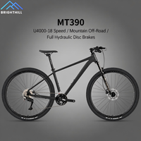 Vélo de montagne de haute qualité 29 pouces MT390, 18 vitesses, cadre en alliage d'aluminium, frein à disque hydraulique, pédales ordinaires, dérailleurs