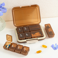 Petites boîtes à médicaments portables personnalisées à la mode Pilulier de voyage hebdomadaire Pilulier personnalisable Tablette Pilulier Distributeur Stockage