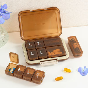 Petites boîtes à médicaments portables personnalisées à la mode <span class=keywords><strong>Pilulier</strong></span> de voyage hebdomadaire <span class=keywords><strong>Pilulier</strong></span> personnalisable Tablette <span class=keywords><strong>Pilulier</strong></span> Distributeur Stockage - Product Image 6