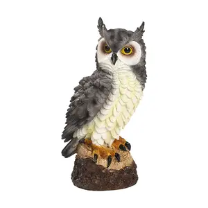 Creative Garden Owl Sculptures Outdoor Decoration Pastoral Resin Crafts Bird Model Decorations Life Size Wild Animals Owl Statue