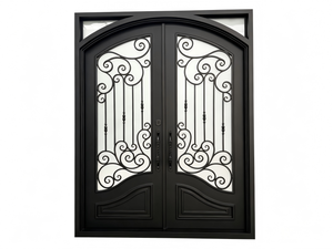 Modèles de portes doubles en <span class=keywords><strong>fer</strong></span> <span class=keywords><strong>forgé</strong></span> pour l'entrée principale d'une maison moderne - Product Image 1