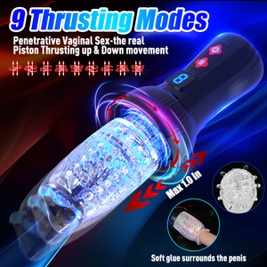 Intelligent Digital Display Male Masturbator Cup - 9 Speeds Telescopic Rotation Silicone Electric Sex Toy for Men - Product Image 1