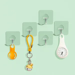 Crochet adhésif transparent mural rond en acier inoxydable pour salle de bain et <span class=keywords><strong>cuisine</strong></span> - Product Image 3