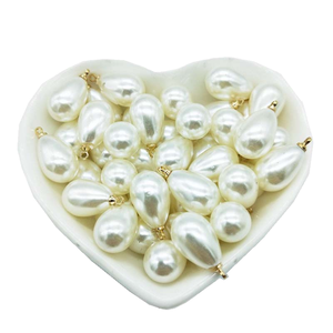 จี้และต่างหูรูปหยดน้ำมุกสีขาว <span class=keywords><strong>SOJI</strong></span> ขายส่ง พร้อมลูกปัดจี้และชาร์มโลหะผสมสำหรับทำเครื่องประดับ DIY - Product Image 2