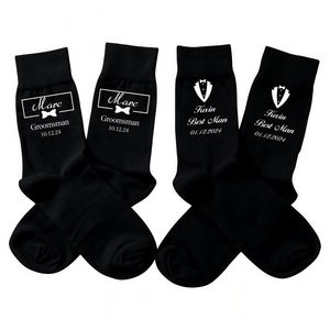 Breathable Cotton for Groomsmen Custom Fashion <b>Socks</b> with Title & Name Fun Best Man Proposal Gift Wedding Party Keepsake - Product Image 1