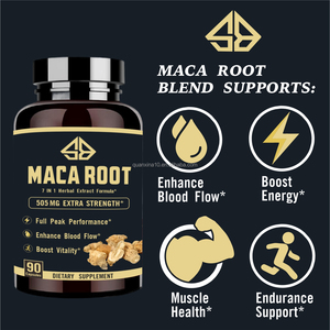 Cápsulas de fórmula 7 en 1 de Maca, Ginseng y Ashwagandha para hombres, para aumentar la energía y la vitalidad, y mejorar el rendimiento máximo para adultos. - Product Image 5