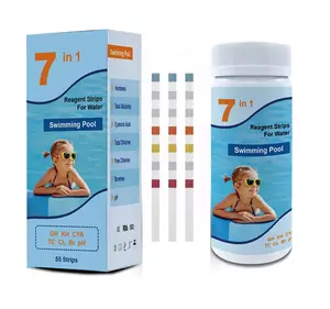 Strisce reattive per l'acqua a 7 vie con PH GH KG, strisce reattive per vasca idromassaggio per piscina Spa per acqua 50 (100) conteggi