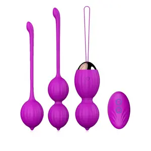 2020 Bằng Sáng Chế New Ben Wa Bóng 3Pcs Thiết Lập Vagine Kegel Silicone Bóng Với Điều Khiển Từ Xa