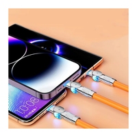 Câble de charge rapide Silicone liquide Micro USB Type C chargeur câble de données coude pivotant métal alliage de Zinc 120W pour Iphone Android 10