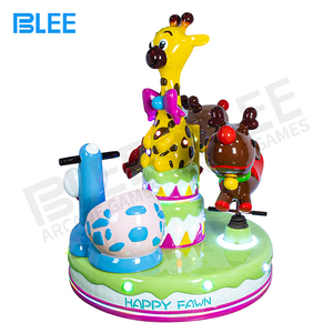 Machine de carrousel à pièces de monnaie pour enfants, divertissement, fantastique petit 3 joueurs animaux - Product Image 6