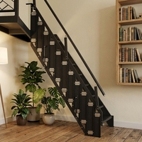 Escalier pliant mural en métal en forme de L, design moderne et peu encombrant pour usage domestique, extension de grenier, villa, hôtel, taille personnalisable
