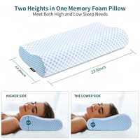 Contour de mousse à mémoire cervicale Meilleurs oreillers de lit avec support de tête et de cou Fabricant de contour d'oreiller à vague en mousse à mémoire de forme moulée