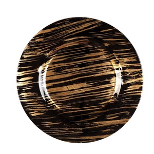 Platos circulares transparentes de color dorado con lámina de oro, creativos y de alta gama, para banquetes occidentales personalizados en Europa y América, para ocasiones formales. - Product Image 4