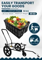 Remorque de vélo universelle Sepnine 20316N pour transport de marchandises, chariot de voyage, chariot remorquable pour animaux de compagnie, camping en plein air, pique-nique - Expédition UE