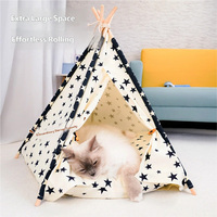 Hoogwaardige Boho-stijl honden-teepee met kantversiering, wasbaar kussen, comfortabel onderkomen voor alle seizoenen