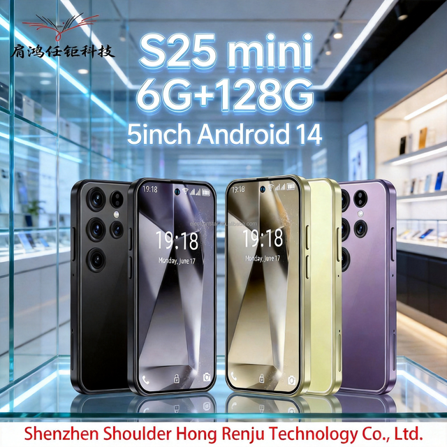 S25 Mini Android 14 Phone 6+128G 5inch the Best Price Flash Memory 2026 NEW Global 5G LTE Bands Perforated Screen High Quality