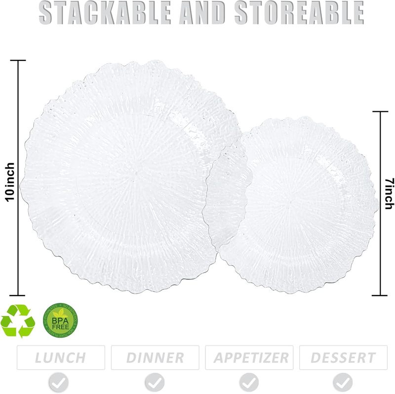 Clear Premium Hard Plastic Charger Plates