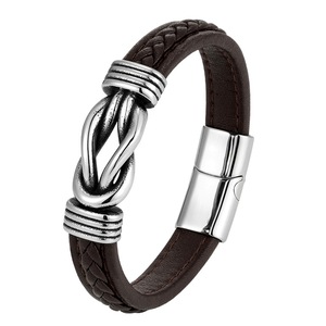 Fashion Irregular Graphic Accessories Men's Simple Leather Braided <b>Bracelet</b> Combination Wristband Personalized Nordic Jewelry - Product Image 6