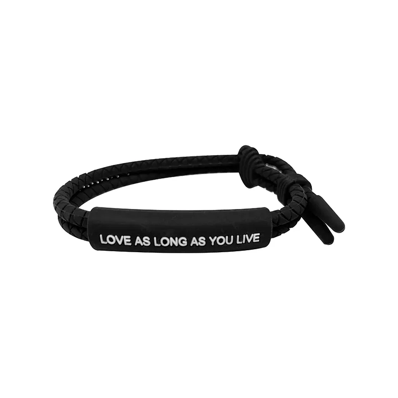 P205B designer promotional custom sport rope style bracelet women silicone wristbands