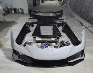 Kit carrosserie en carbone véritable de style EVO pour Lamborghini Huracan LP580 610, nouveau pare-chocs avant, diffuseur arrière, aileron, tuyau d'échappement, <span class=keywords><strong>auto</strong></span> - Product Image 2
