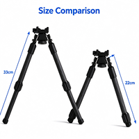 Support d'équipement extérieur LK-01 en fibre de carbone pure et aluminium, pliable 22 cm, extensible 33 cm, double fixation Arca Picatinny, 30 kg