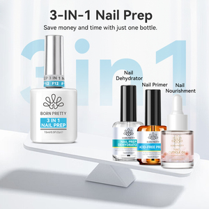 BORN PRETTY 15ML Deshidratador y Prebase para <span class=keywords><strong>Uñas</strong></span> 3 en 1, Preparación Nutritiva para <span class=keywords><strong>Uñas</strong></span> de Gel, Secado Rápido, Adhesivo de Proteína Superior, Salón Spa - Product Image 2
