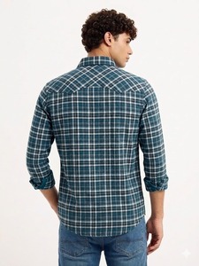 Camisa Oxford a Cuadros de Algodón para Hombre, Corte Slim, Manga Larga, Formal, Calidad de Exportación, Proveedor Mayorista - Product Image 4