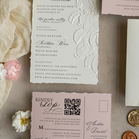 Élégantes invitations de mariage personnalisées écologiques en papier couché moderne avec gaufrage 3D, carte RSVP et enveloppe, pour remise de diplôme et anniversaire