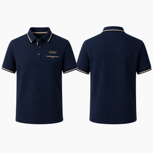Polo Bordado Personalizado con Logotipo, Polo de Jacquard Texturizado para Hombre, Cuello en Contraste, Bolsillo en el Pecho, Bordado, Venta al Por Mayor, OEM, ODM - Product Image 2