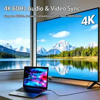 Adaptateur USB-C vers DisplayPort 8K 60Hz, coque en aluminium, convertisseur mâle vers femelle pour ordinateur portable MacBook Dell Thunderbolt 3/4