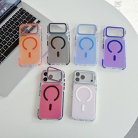 Coque antichoc magnétique à anneau avec support et protection d'objectif à changement de couleur pour iPhone 18 17 16 Pro Max
