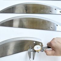 Cuchilla Curva de Acero Inoxidable en Forma de Media Luna para Cortadora de Vegetales con Banda Transportadora, Corte Industrial de Alimentos, Montaje Personalizado