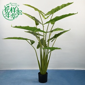 Vente en gros de <span class=keywords><strong>feuillage</strong></span> en plastique détachable de 140 cm, 11 feuilles, Syngonium Alocasia, ornement, OEM personnalisé pour l'aménagement paysager intérieur - Product Image 2
