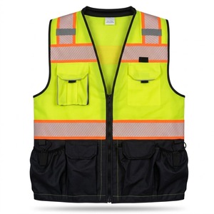 CITICITY Customizable Construction Vest Reflective Black Bottom Engineer Surveyor Safety Vest Two Tone with <b>Back</b> Pouch Pocket - Product Image 2
