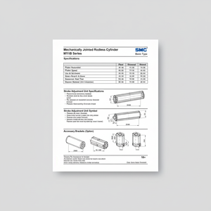 Cilindro sin vástago SMC Pneumatics, cilindros articulados mecánicamente, categoría de producto - Product Image 1