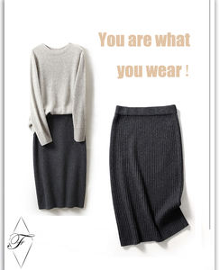 Offre Spéciale Femmes Filles Automne Hiver Cachemire Tricot Jupe <span class=keywords><strong>Robe</strong></span> Femmes De chandail - Product Image 3