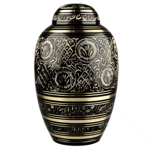 Urnas de cenizas para adultos fundidas en aluminio negro de alta calidad, urnas funerarias únicas de estilo moderno para venta al por mayor conmemorativa en la cremación de La India - Product Image 1