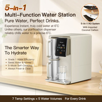 Filtre à eau par osmose inverse 5 en 1 écologique, 7 réglages de température et 5 volumes d'eau, distributeur intelligent avec verrouillage enfant