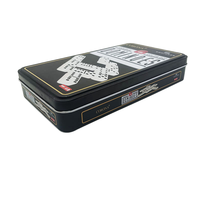 Boîte à dominos en fer blanc personnalisée pour l'emballage des jeux d'échecs, boîte artisanale rectangulaire recyclable