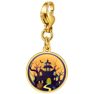 <span class=keywords><strong>Bracelet</strong></span> à breloques italien en acier inoxydable avec fermoir homard, motif Halloween 'Trick or Treat' et 'Potion Magique', breloques à clipser, bijoux mystiques - Product Image 3
