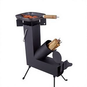 <span class=keywords><strong>Estufa</strong></span> de Leña Portátil en Forma de <span class=keywords><strong>L</strong></span> con Sartén Antiadherente, Tres Patas Ajustables, para Exteriores y Patio - Product Image 1