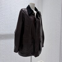 Veste en cuir décontractée pour femme, coupe ample, imperméable, avec col en laine, doublure à carreaux, style chemise, pour le quotidien – Collection Factory Outlet
