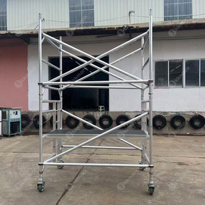 KKMARK 10 pies 13 pies 16 pies 20 pies Andamio móvil fácil de configurar Torre de andamio de aluminio con tablones de trabajo y ruedas - Product Image 4