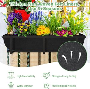 Forros de tela negra para cajas de ventana, forros de fieltro cuadrados para macetas, forros de repuesto de tela no tejida para cestas colgantes de flores y <span class=keywords><strong>plantas</strong></span>. - Product Image 3