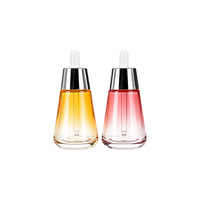 Flacon compte-gouttes en verre dégradé de 50 ml avec bouchon argenté, estampage à chaud or/argent, vide, pour huiles essentielles pures, sérums de soin