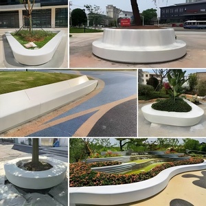 UHPC Clear <b>Concrete</b> Seat Landscape GRC <b>Bench</b> Outdoor <b>Garden</b> Teko Stone Stool Terrazzo Tree Pool Guangdong Model 1022 - Product Image 3