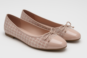 Chaussures <span class=keywords><strong>de</strong></span> luxe confortables 2025 pour femmes : <span class=keywords><strong>Ballerines</strong></span> élégantes en tweed avec nœud et bout verni, à enfiler, pour l'été - Product Image 5