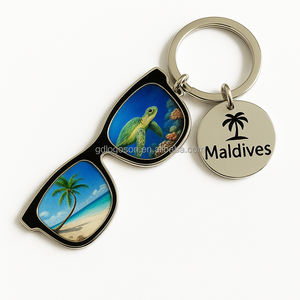 Großhandel Herstellung Malediven Souvenirs Metall Sonnenbrillen Schlüssel bund mit benutzer definierten Design personal isierte Schlüssel ringe - Product Image 1