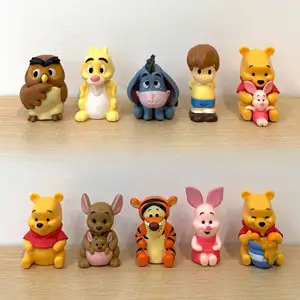 Set mainan figur aksi beruang kanguru lucu kartun kualitas tinggi 10 Model koleksi mainan Dekorasi kue mobil hadiah boneka Model