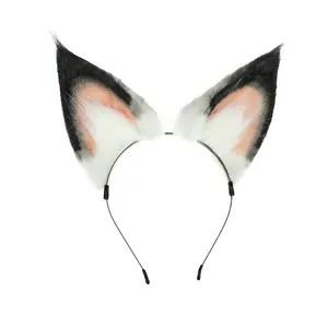 仿真动物耳朵手作为毛绒角色扮演道具Comic-Con装扮头饰发饰狐狸耳朵核桃发箍